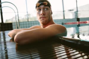 swimmer in the water for the : Competitive Swimming Weight Training article