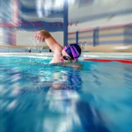 swimmer in a pool for the swimming circuit training article